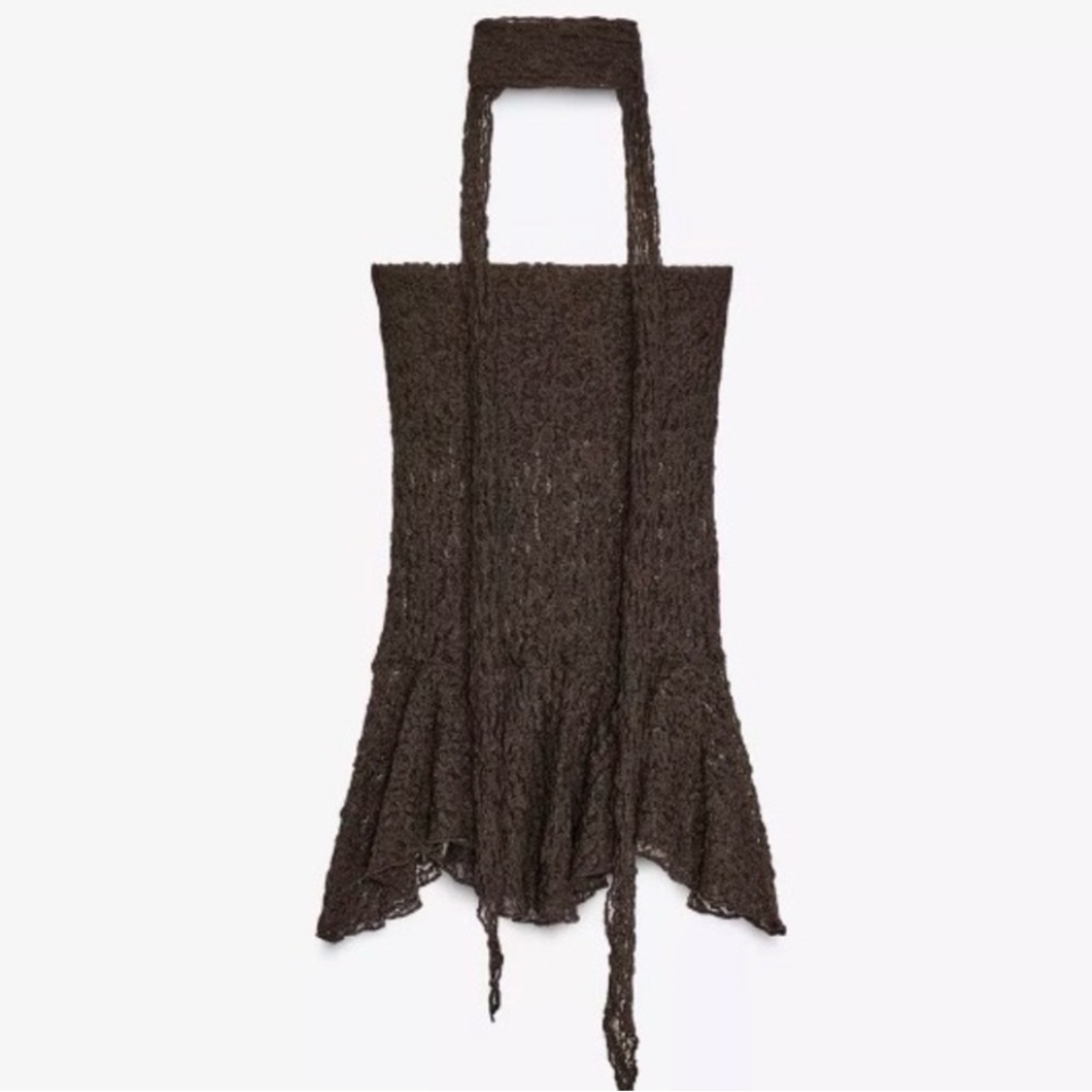 Zara lace tube top with scarf